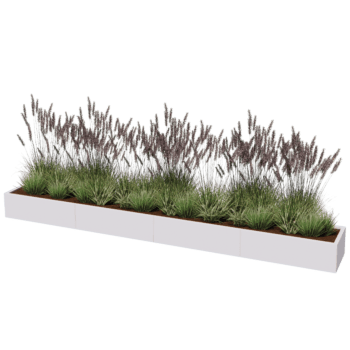 Jauhemaalipinnoitettu teräksinen istutuslaatikko Texas xxl 400 x 50 cm
