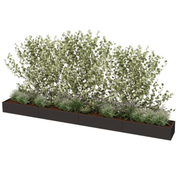 Jauhemaalipinnoitettu teräksinen istutuslaatikko Texas xxl 480 x 50 cm