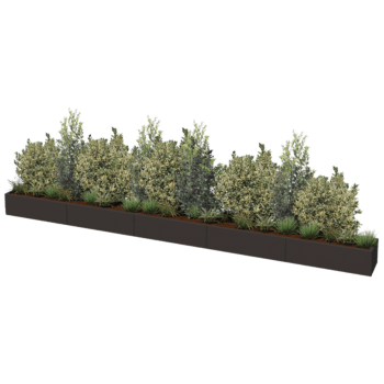 Jauhemaalipinnoitettu teräksinen istutuslaatikko Texas xxl 500 x 40 cm