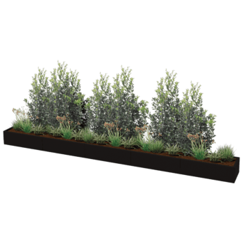 Jauhemaalipinnoitettu teräksinen istutuslaatikko Texas xxl 500 x 50 cm