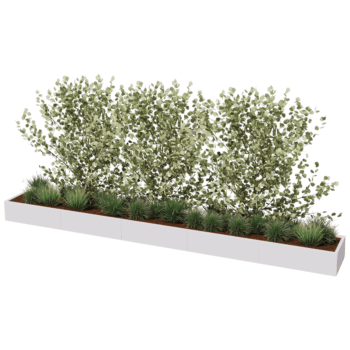 Jauhemaalipinnoitettu teräksinen istutuslaatikko Texas xxl 500 x 60 cm