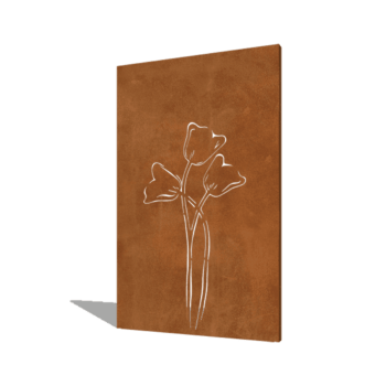 Corten-teräksinen paneeli tulppaani symmetrinen 120 x 6 x 190 cm