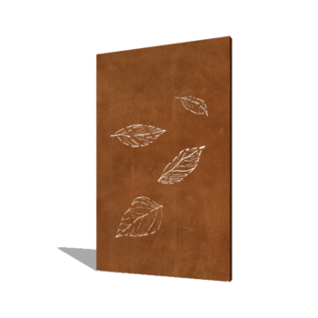 Corten-teräksinen paneeli pienet putoavat lehdet 120 x 6 x 190 cm