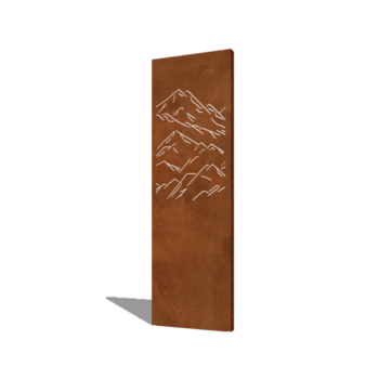 Corten-teräksinen paneeli vuoret koostumus 1 60 x 6 x 190 cm