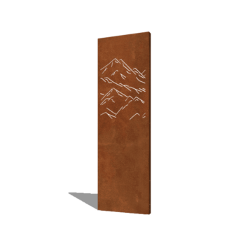 Corten-teräksinen paneeli vuoret koostumus 3 60 x 6 x 190 cm