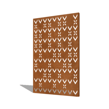 Corten-teräksinen paneeli kattokoriste koostumus 3 120 x 6 x 190 cm