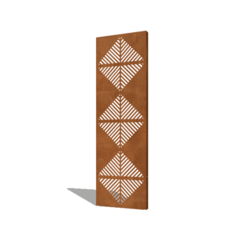 Corten-teräksinen paneeli linjat koostumus 4 60 x 6 x 190 cm