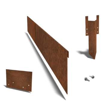 Corten-teräksinen puutarha reunus litteä 13 cm:n täydellinen sarja 15 metriä kohti