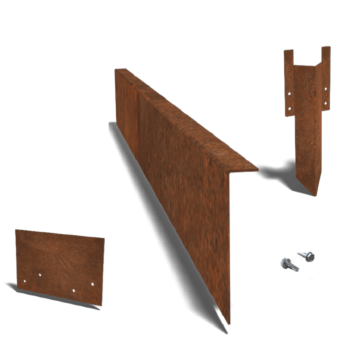 Corten-teräksinen puutarha reunus taitettu 12 cm:n täydellinen sarja 15 metriä kohti