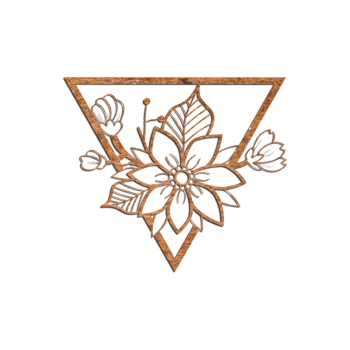 Corten-terästä seinäkoristeet Kukka 1.0