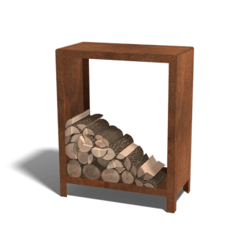 Corten-teräksinen puuteline Indiana 100 x 80 x 40 cm