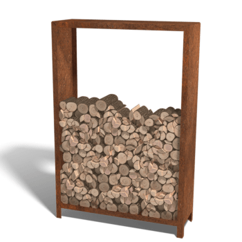 Corten-teräksinen puuteline Indiana 180 x 120 x 40 cm