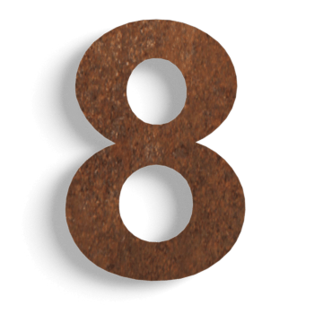 Corten-teräksinen talonumero 8 - 50 cm