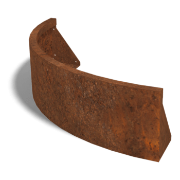 Corten-teräksinen tukimuuri ulkokaarre 100 x 100 cm (korkeus 30 cm)