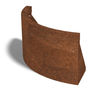 Corten-teräksinen tukimuuri ulkokaarre 50 x 50 cm (korkeus 30 cm)
