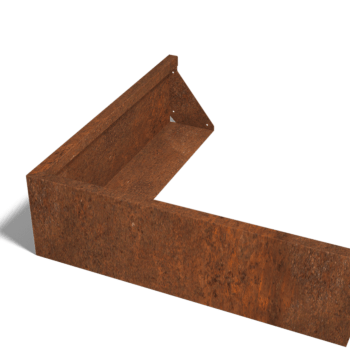 Corten-teräksinen tukimuuri ulkokulma 100 x 100 cm (korkeus 30 cm)