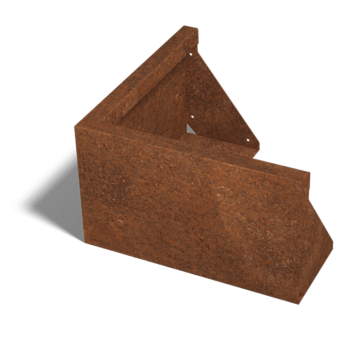 Corten-teräksinen tukimuuri ulkokulma 50 x 50 cm (korkeus 30 cm)