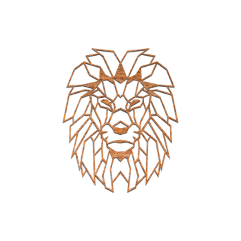 Corten-terästä seinäkoristeet Leijona 1.0