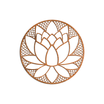 Corten-terästä seinäkoristeet Lootuskukka
