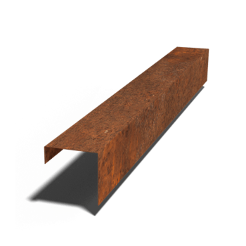 Corten-teräksinen u-profiili 15 x 15 x 5 cm (pituus 150 cm).