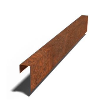 Corten-teräksinen u-profiili 15 x 6 x 5 cm (pituus 150 cm).