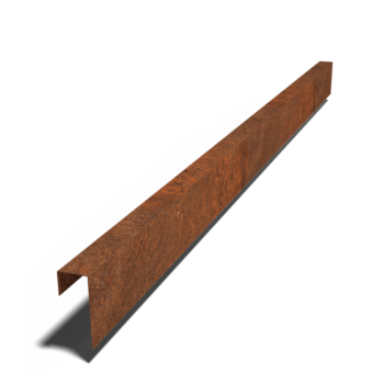 Corten-teräksinen u-profiili 15 x 6 x 5 cm (pituus 240 cm)