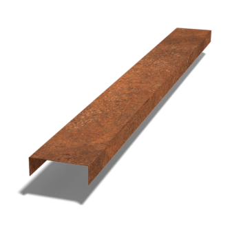 Corten-teräksinen u-profiili 5 x 15 x 5 cm (pituus 150 cm).