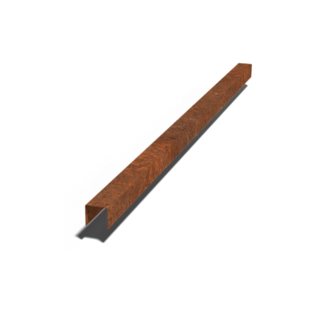 Corten-teräksinen u-profiili 5 x 5 x 5 cm (pituus 150 cm)