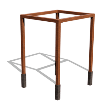 Corten-teräsinen pergola kokoonpano neliö 224 x 200 cm