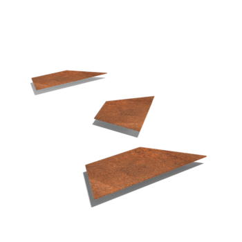 Corten-teräksinen askellaatta Kuusiokulma HH 50