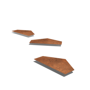 Corten-teräksinen askellaatta Kuusiokulma HV 50