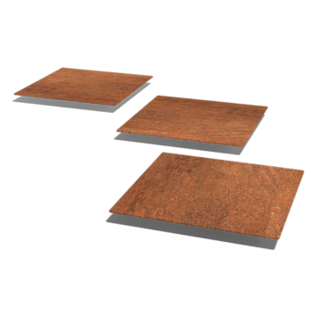 Corten-teräksinen askellaatta Neliö 40 x 40 cm