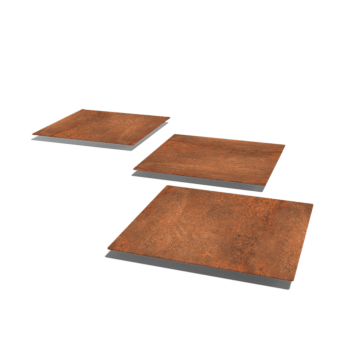 Corten-teräksinen askellaatta Neliö 50 x 50 cm