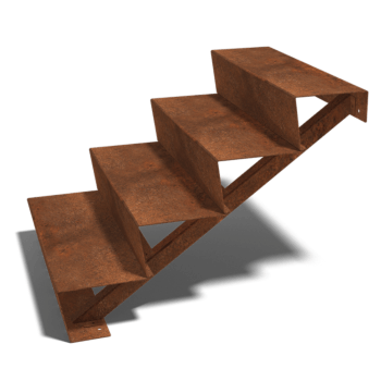 Corten-teräksiset portaataskelma New York 4- (leveys 120 cm)