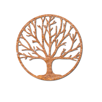 Corten-terästä seinäkoristeet Puu