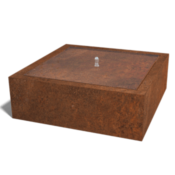 Corten-teräksinen suihkulahde 120 x 120 x 40 cm