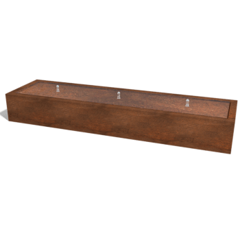 Corten-teräksinen suihkulahde 300 x 80 x 40 cm