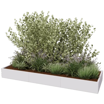 Teräksinen istutuslaatikko XXL - Suorakaiteen muotoiset - 300 x 100 x 80 cm - Muu RAL-väri - Ilman pohjalevyä
