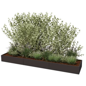 Teräksinen istutuslaatikko XXL - Suorakaiteen muotoiset - 360 x 80 x 80 cm - Muu RAL-väri - Ilman pohjalevyä