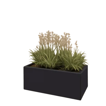 Teräksinen istutuslaatikko - Suorakaiteen muotoiset - 80 x 40 x 30 cm - RAL9005 matta (musta) - Ilman pohjalevyä