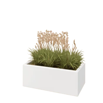 Teräksinen istutuslaatikko - Suorakaiteen muotoiset - 80 x 40 x 30 cm - RAL9010 matta (valkoinen) - Ilman pohjalevyä