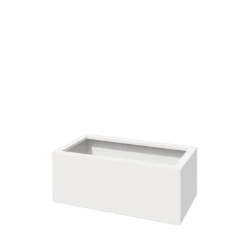 Teräksinen istutuslaatikko - Suorakaiteen muotoiset - 80 x 40 x 30 cm - RAL9010 matta (valkoinen) - Pohjalevyllä