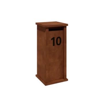 Corten-teräksinen postilaatikko - Arizona S - 40 x 40 x 100 cm