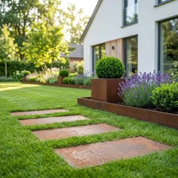 Corten-teräksinen askellaatta - Suorakaiteen muotoiset - 60 x 25 cm