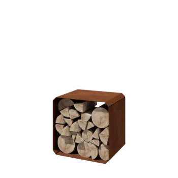 Corten-teräksinen polttopuuteline - Colorado 1 kappale - 40 x 40 x 40 cm