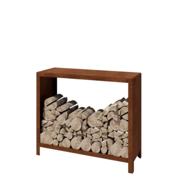 Corten-teräksinen polttopuuteline - Indiana - 120 x 40 x 100 cm
