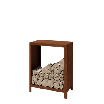 Corten-teräksinen polttopuuteline - Indiana - 80 x 40 x 100 cm