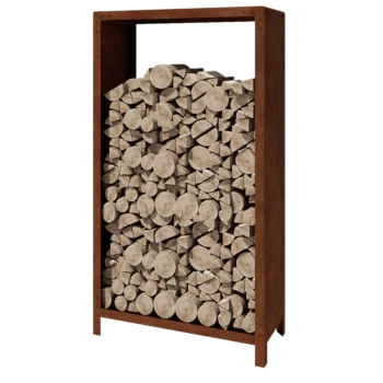 Corten-teräksinen polttopuuteline - Indiana - 100 x 40 x 180 cm