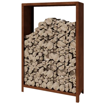 Corten-teräksinen polttopuuteline - Indiana - 120 x 40 x 180 cm