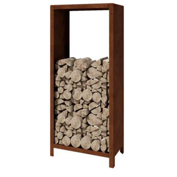 Corten-teräksinen polttopuuteline - Indiana - 80 x 40 x 180 cm